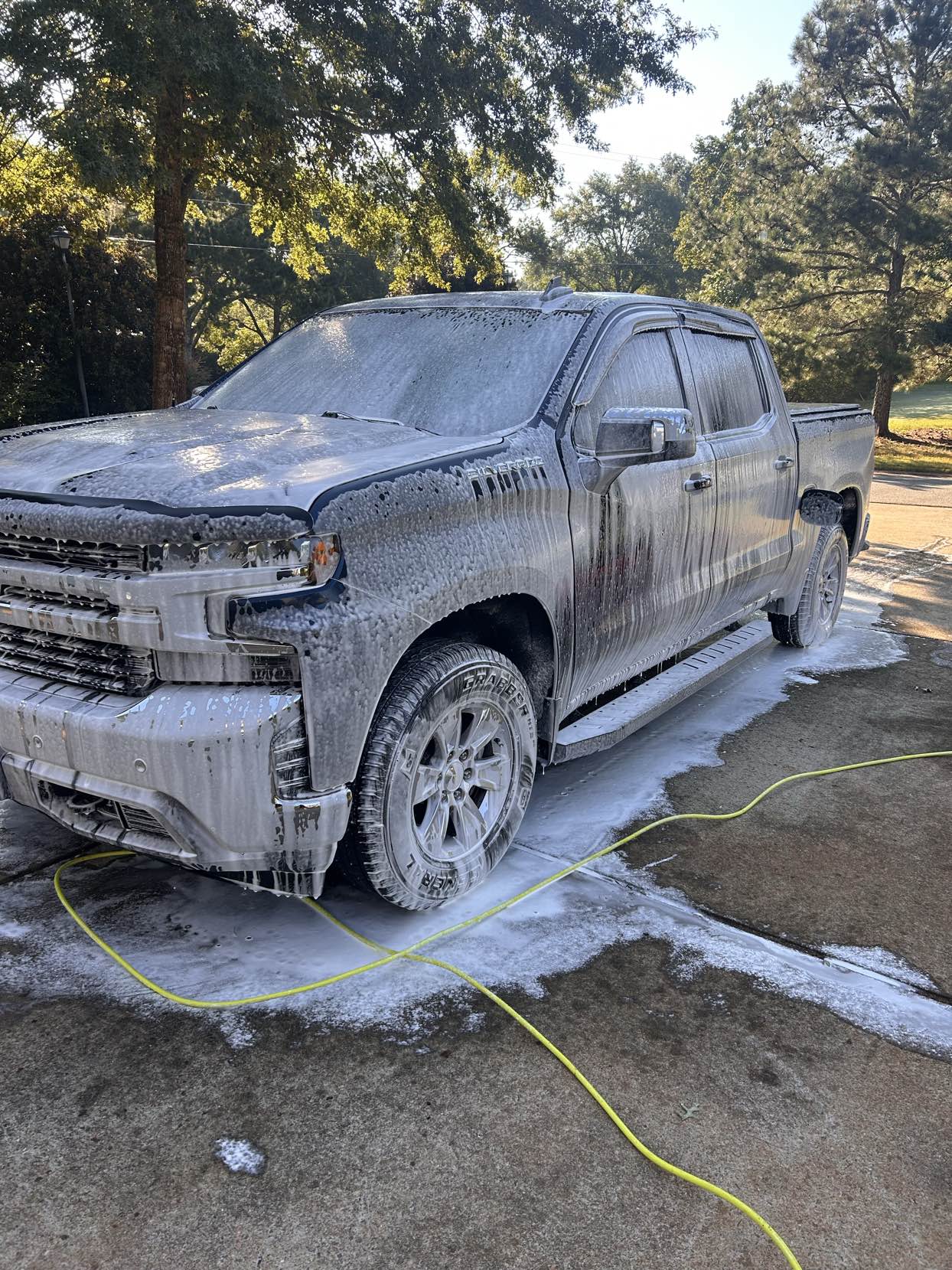Chevy Silverado foam wash